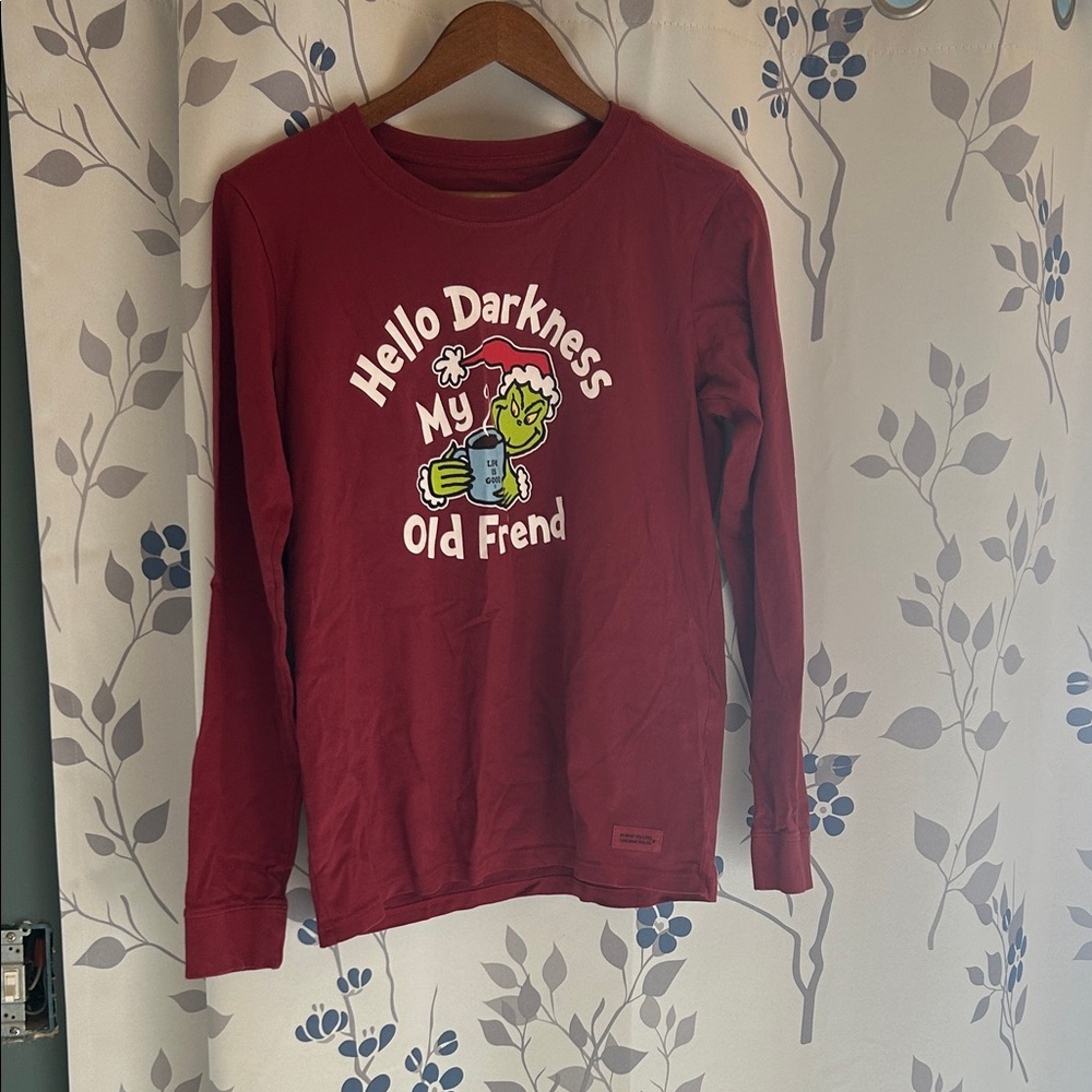 Life Is Good Maroon Graphic Long Sleeve Tee